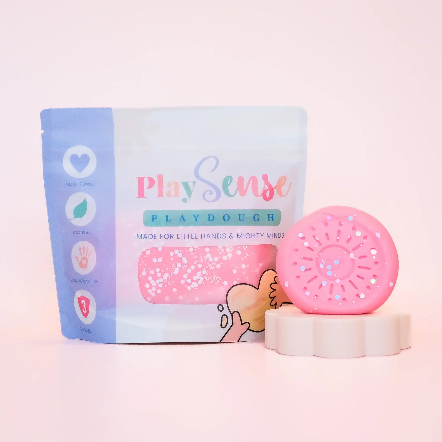 Play Sense Dough | Glitter Pastel Pink | Cotton Candy Scented
