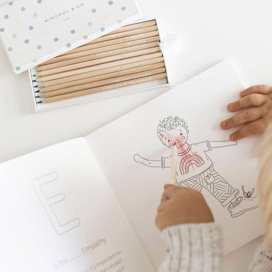 Kids Affirmation Colouring Pencils – Mindfulness Set